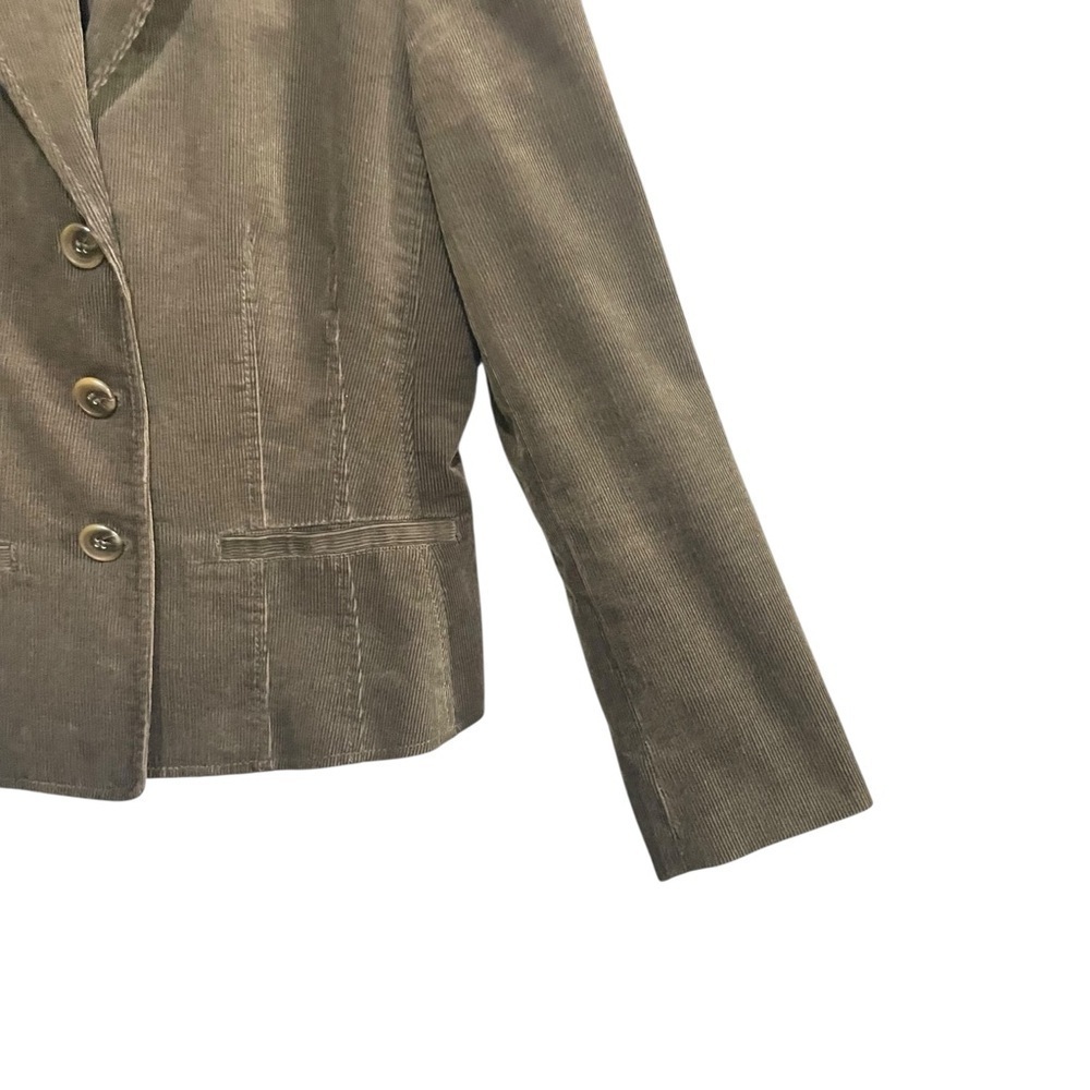 Kasper Brown Corduroy Blazer Jacket 3 Button Classic Career Workwear Size 4 - Picture 4 of 12